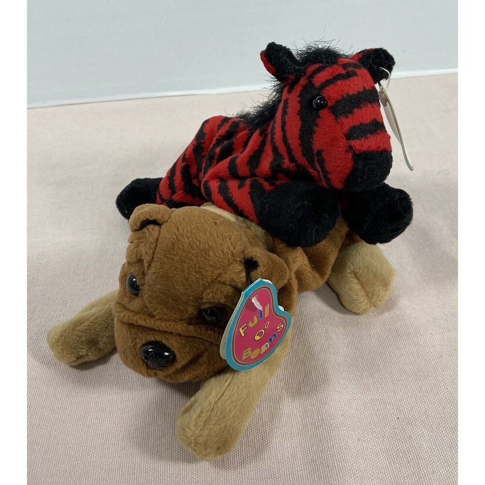 2 Full of Beans Plush Beanies. Sharpie & Zebra.